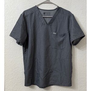 Figs Mens Graphite Chisec Three-Pocket Scrub Top - S